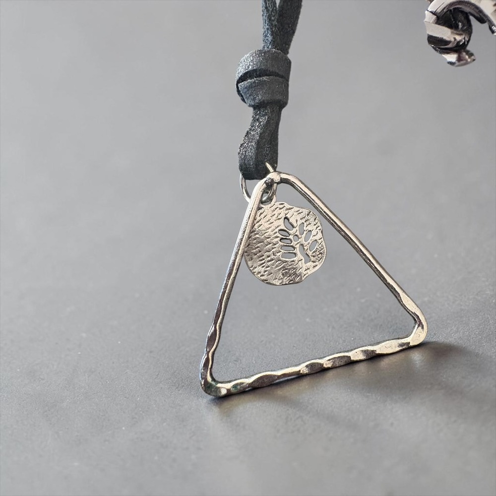 Paparazzi Silver Chunky Curb Chain and Triangle Tree Pendant Necklace Set NEW - Picture 4 of 5